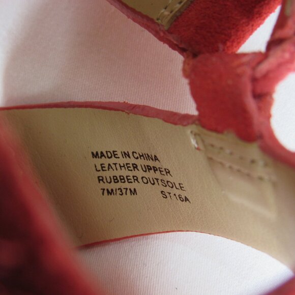 Micheal Kors Red Suede leather SOFIA Lace Up Gladiator Heel Sandal 4" Women's 7 - Picture 10 of 10